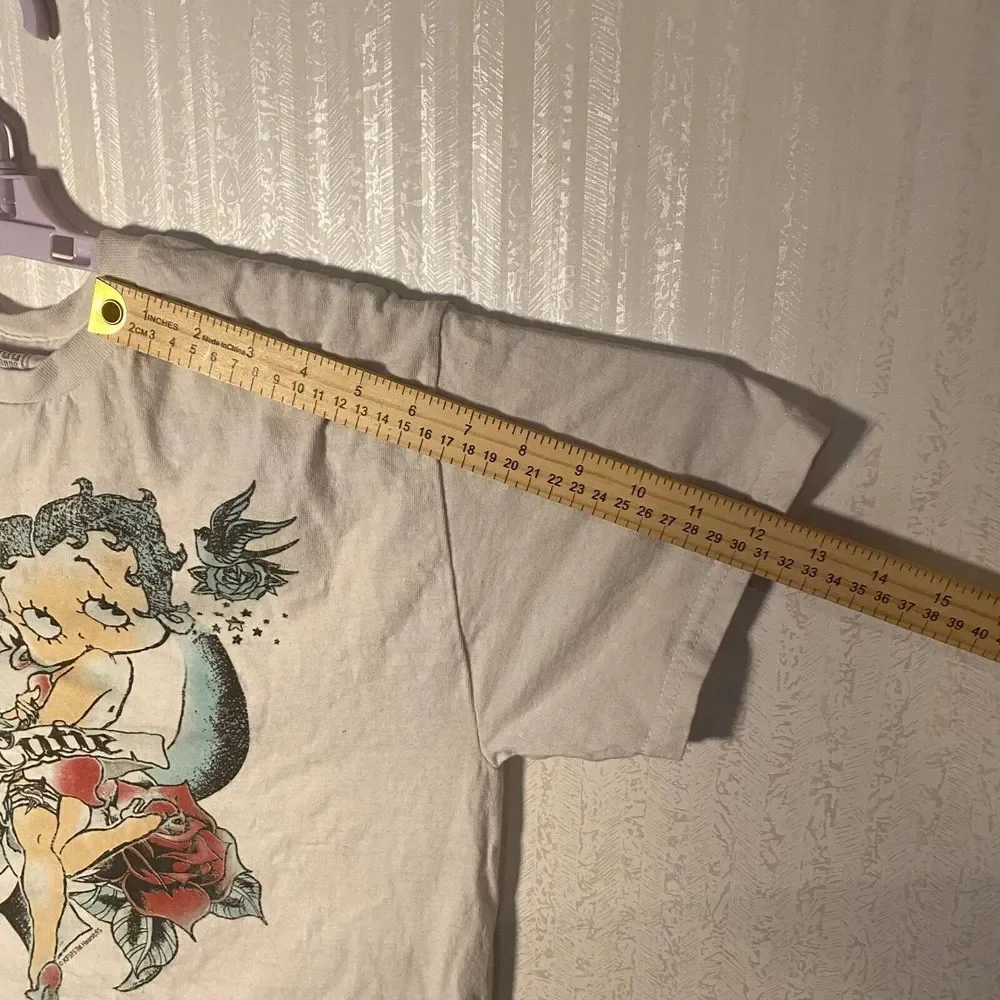 Betty Boop Graphic T Shirt Women's Size M White 100% Cotton Short Sleeves - Picture 7 of 8